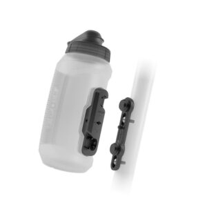 Fidlock Botella TWIST 750 compact + Base magnética para bicicleta, Blanco transparente