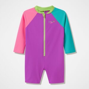 SPEEDO TRAJE DE BANO LONG SLEEVE COLOURBLOCK ZIP PURPURA