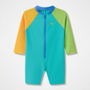 SPEEDO TRAJE DE BANO LONG SLEEVE COLOURBLOCK ZIP AZUL